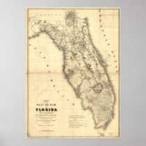 1839 Florida Map Posters