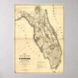 1839 Florida Map Posters