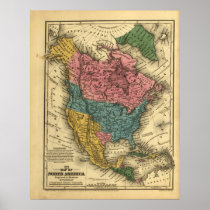 1839 Map of North America Posters