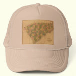 1839 North Carolina and South Carolina Map hats