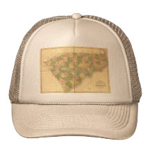 1839 North Carolina and South Carolina Map Trucker Hats