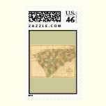 1839 North Carolina and South Carolina Map stamps