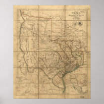 1841 Map of the Republic of Texas Posters