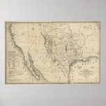 1844 Map of Republic of Texas & Countries Adjacent Posters