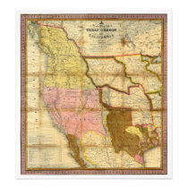 1846 Map of Texas Oregon California by A Mitchell Photographic Print