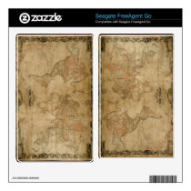 1847 Old World Map 3 Seagate Hard Drive Skin Freeagent Go Skin