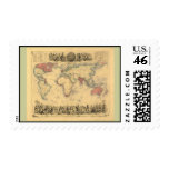 1850’s Map of British Empire Throughout the World Postage Stamp