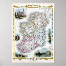 1851 Map of Ireland Print
