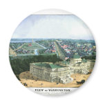 1852 Color Lithograph - View of Washington Fridge Magnets