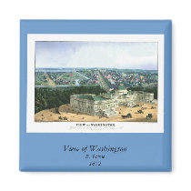 1852 Color Lithograph - View of Washington magnets by ZephyrusBooks 1852 Color Lithograph - View of Washington magnets