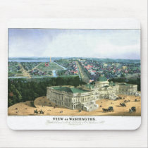 1852 Color Lithograph - View of Washington Mouse Mat