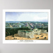 1852 Color Lithograph - View of Washington Print