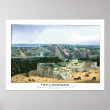 1852 Color Lithograph - View of Washington Print
