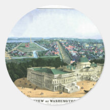 1852 Color Lithograph - View of Washington Sticker