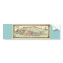1855 Travellers Map of Long Island bumper stickers