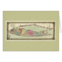 1855 Travellers Map of Long Island cards