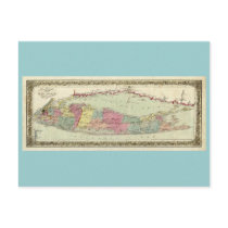 1855 Travellers Map of Long Island postcards