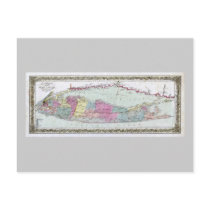 1855 Travellers Map of Long Island postcards