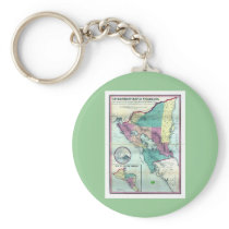 1856 Government Map of Nicaragua by A.H. Jocelyn Key Chain
