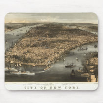 1856 New York City NY Birds Eye View by Currier Mouse Pads
