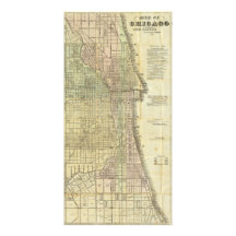 1857 Map of Chicago Illinois Photo Card