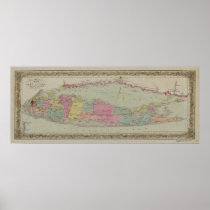 1857 Map of Long Island, New York Poster