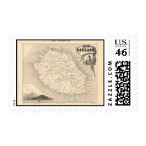 1858 Map - Ile Bourbon (La Reunion) - France Postage Stamp