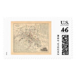 1858 Map: Itineraire des Omnibus dans Paris France Stamps