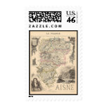 1858 Map of Aisne Department, France Stamps