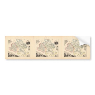 1858 Map of Ariege Department, France Bumper Sticker by ZephyrusBooks
