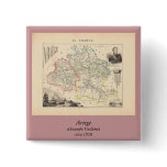 1858 Map of Ariege Department, France Pinback Buttons
