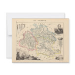 1858 Map of Ariege Department, France Invitations