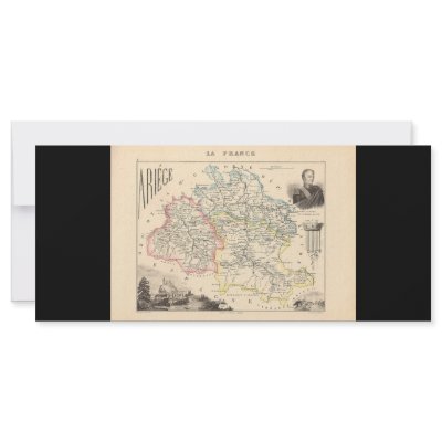 1858 Map of Ariege Department, France Rack Cards by ZephyrusBooks