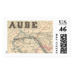 1858 Map of Aube Department, France postage