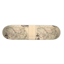 1858 Map of Aube Department, France Skate Board Decks
