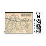 1858 Map of Aude Department, France Postage Stamp
