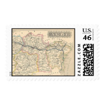 1858 Map of Aude Department, France Postage Stamp