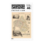 1858 Map of Aveyron Department, France postage