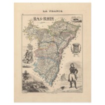 1858 Map of Bas Rhin Department, France Flyer Design