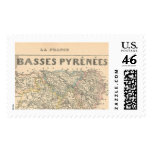 1858 Map of Basses Pyrenees Department, France postage