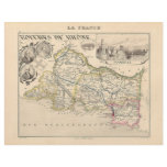 1858 Map of Bouches du Rhone Department, France flyers