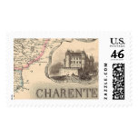 1858 Map of Charente Department, France postage