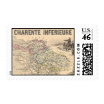 1858 Map of Charente Inferieure Department, France postage