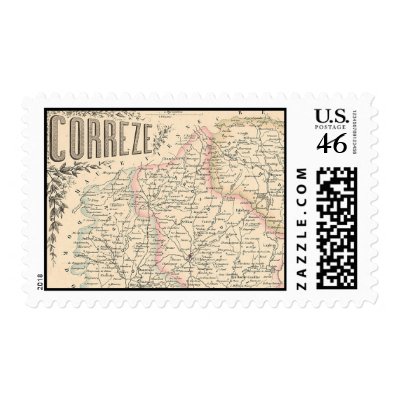 1858 Map of Correze Department, France Postage by ZephyrusBooks