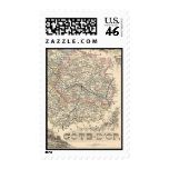1858 Map of Cote d'Or Department, France Postage Stamps