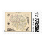 1858 Map of Creuse Department, France Stamps