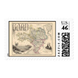 1858 Map of Gard Department, France postage