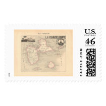 1858 Map of Guadeloupe Department, France Postage