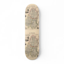 1858 Map of Haute Rhin Department, France Skate Board Deck