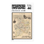 1858 Map of Ille et Vilaine Department, France postage